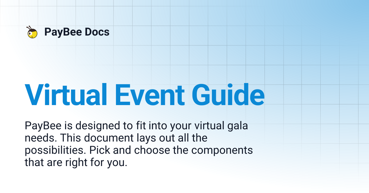 Virtual Event Guide | PayBee Docs